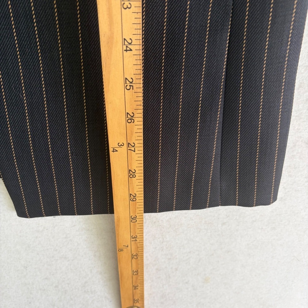 Sandro Paris Pinstripe Blazer Women 38/6 Navy Gold Single Button V7238H - Picture 12 of 13